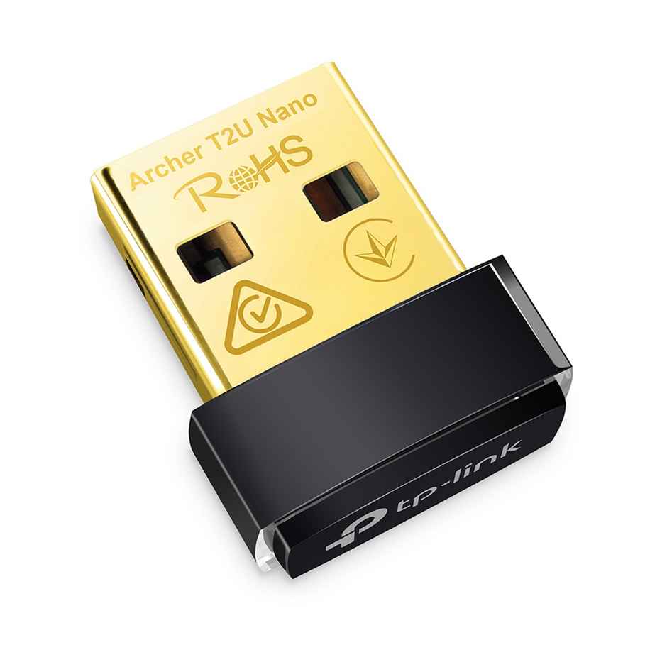 Tp-Link Archer T2U Nano Ac600 2.4Ghz And 5Ghz Dual Band Nano Wireless USB Adapter - Black