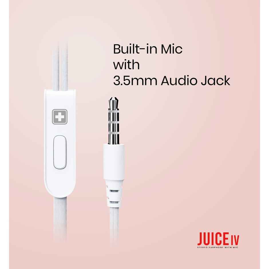 Swiss Military Audio Earphone Juice4, 3.5mm Audio Jack - White