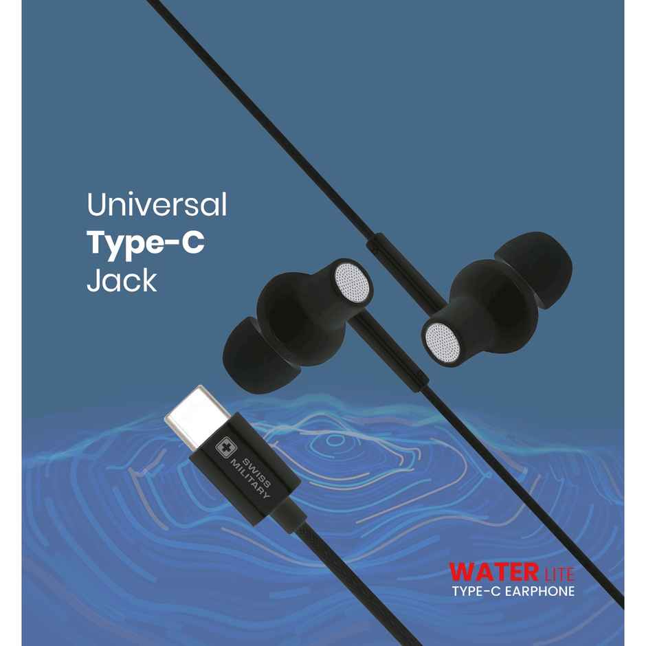 Swiss Military Water Lite Type-C Earphone - Black