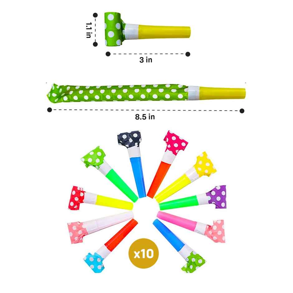 Colourful Polka Dot Blowouts | Pack Of 10 | Party Propz