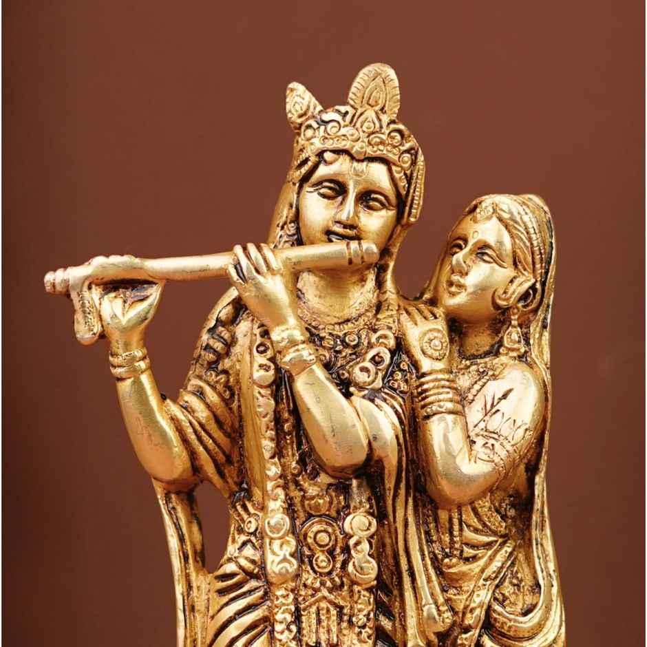 Servdharm Beautiful Brass Radha Krishna Idol | 8.5 Inch