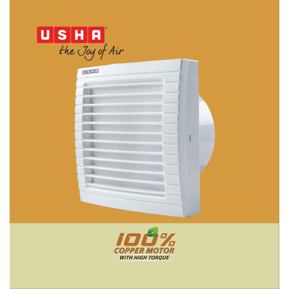 Usha Crisp Air Premia BV Exhaust Fan, 150mm, 1500 RPM, White