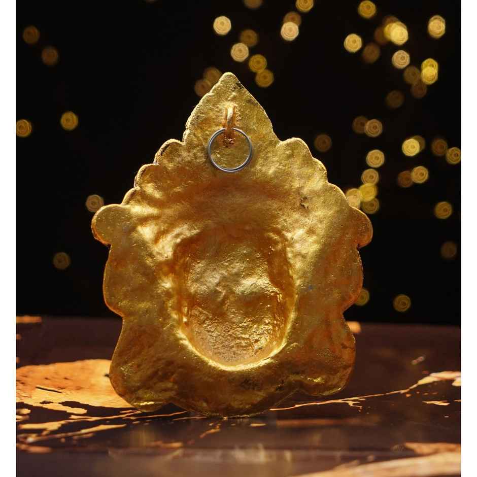 Maa Durga Face for Wall/Door Hanging | 6 inch | Metal Idol | Gold | ServDharm