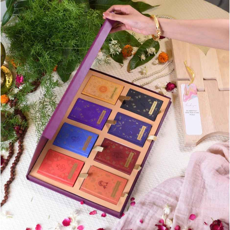 Servdharm Asht Chalisa - Purple Color | Premium Chalisas | Gift Set For Indian Occasions|Set Of 8