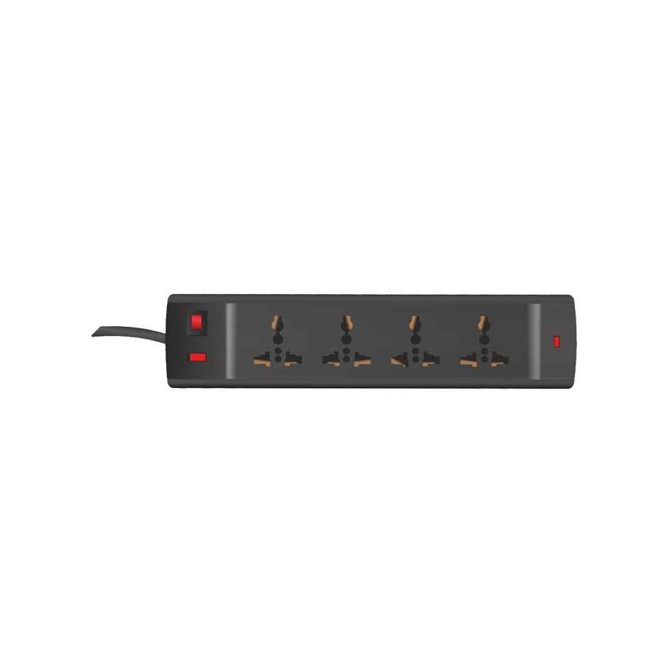 Etech Conqor 4+1 Spike Guard With Four International Socket | One Master Switch - LED Indicator