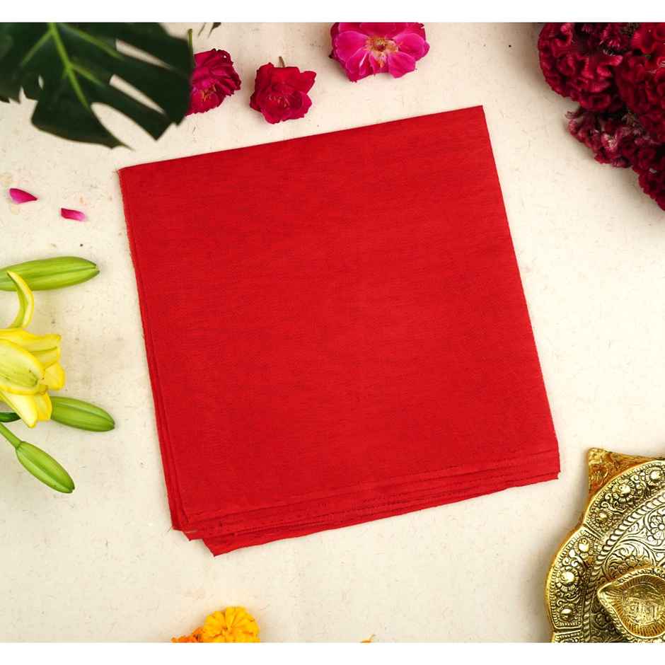 Red Puja Vastra | Blouse Piece | Pooja Cloth | 1.25 m | ServDharm