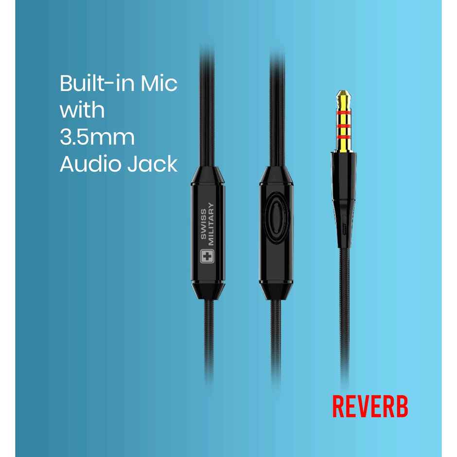 Swiss Military Audio Earphone, 3.5mm Audio Jack - Sm Reverb White