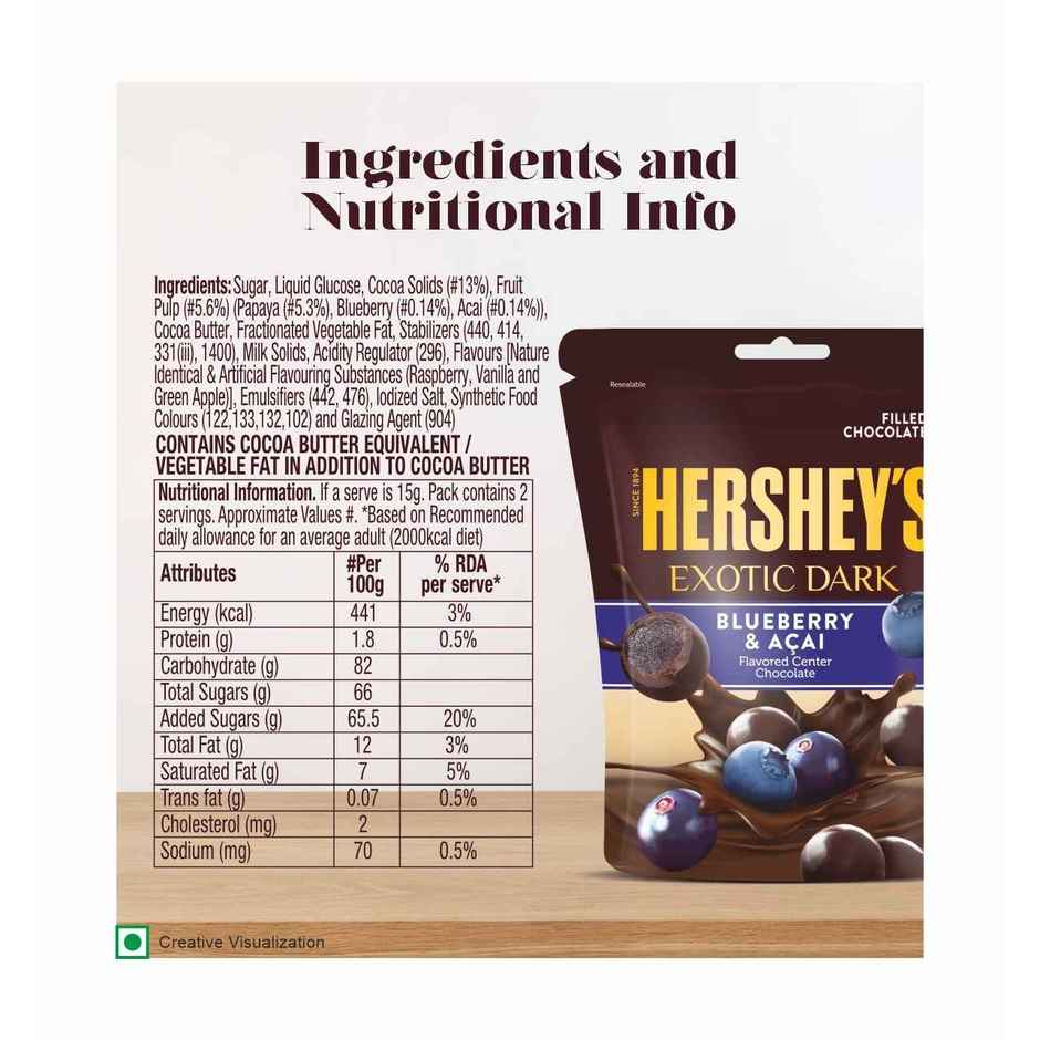 Hershey's Exotic Dark Blueberry And Acai | Chocolates Share Bag