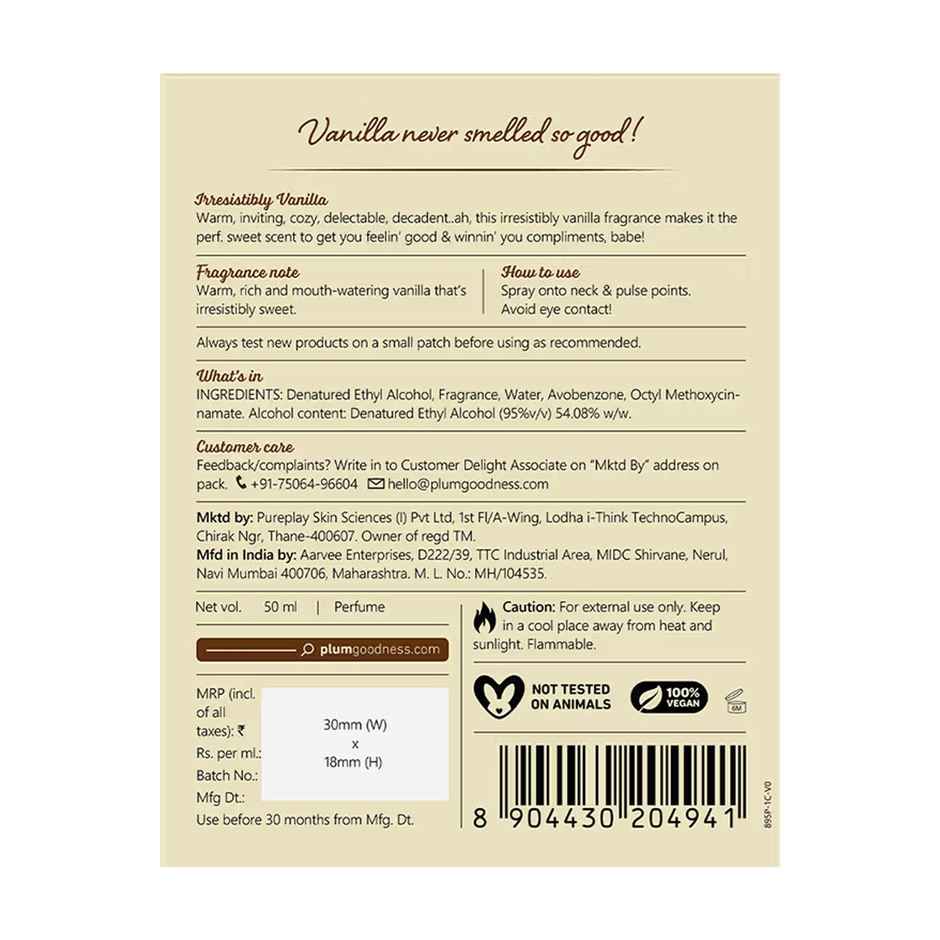 Plum Bodylovin' Vanilla Vibes Eau De Parfum