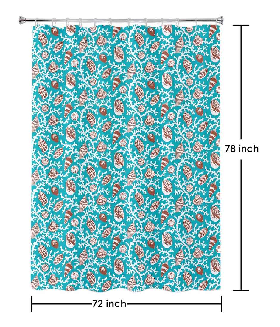 Lushomes Shower Curtain - Blue | Printed Dessert | Non-PVC | Water-Repellent | 72 x 80 inch