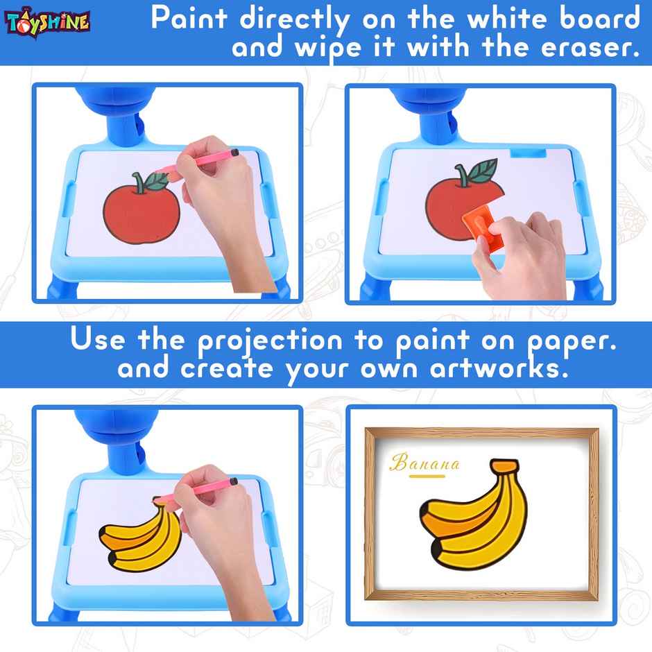 Toyshine Dino Theme Smart Projection Drawing Board With Music Include Art Supplies