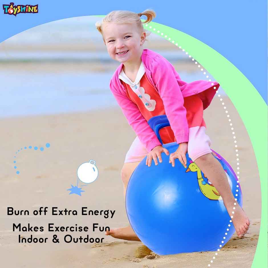 Toyshine 65Cm Hopper Ball For Kids Ages Inflatable Hopping Balls Jumping Therapy Ball Toys - Assorted