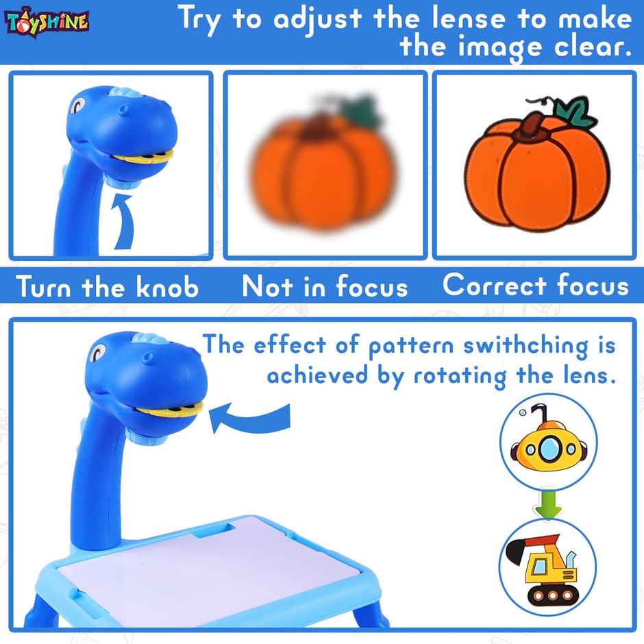 Toyshine Dino Theme Smart Projection Drawing Board With Music Include Art Supplies