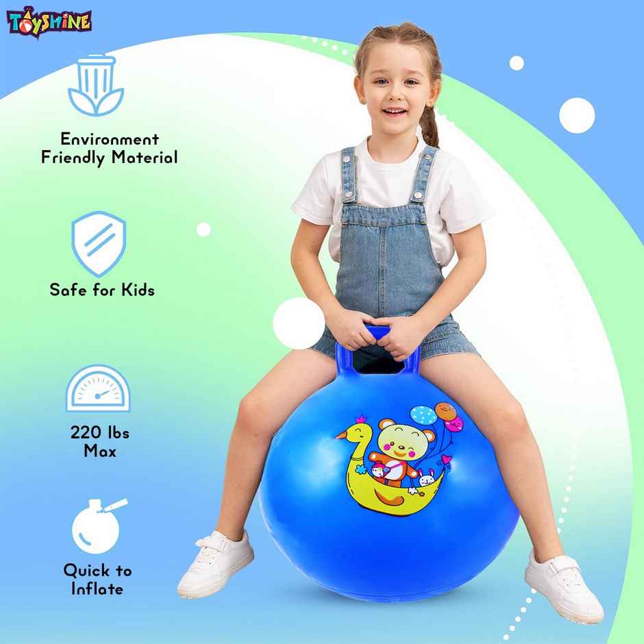 Toyshine 65Cm Hopper Ball For Kids Ages Inflatable Hopping Balls Jumping Therapy Ball Toys - Assorted