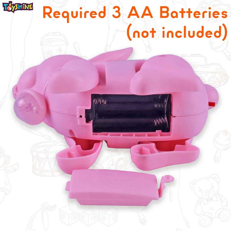 Toyshine Battery Operated Cute Interactive Walking Rabbit With Light & Sound , Pink