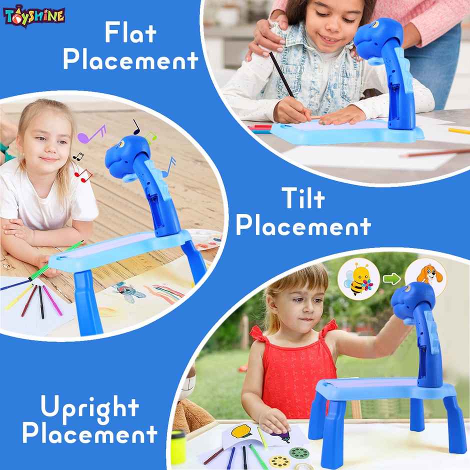 Toyshine Dino Theme Smart Projection Drawing Board With Music Include Art Supplies