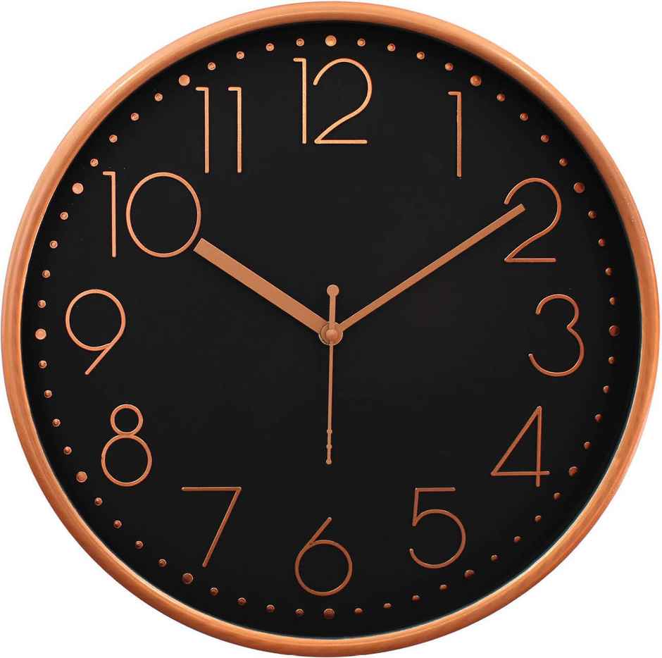 Bosco Decorative Silent Black Dial with Rose Gold Frame 30 CM Wall Clock BWC 1802