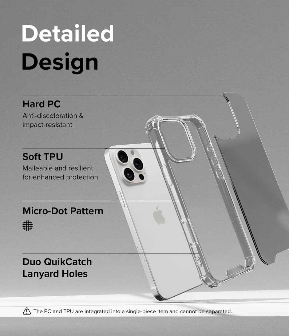 ExpressB for iPhone 16 Pro Case Cover | Anti-Scratch | Hard Transparent Back Cover Case for iPhone 16 Pro - Clear with Black Sides