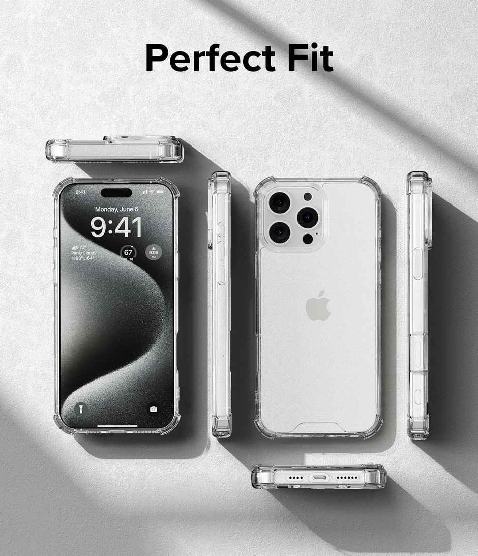 ExpressB For iPhone 16 Pro Max Case Cover Anti-Scratch Shockproof Bumper Pc+Tpu - Clear