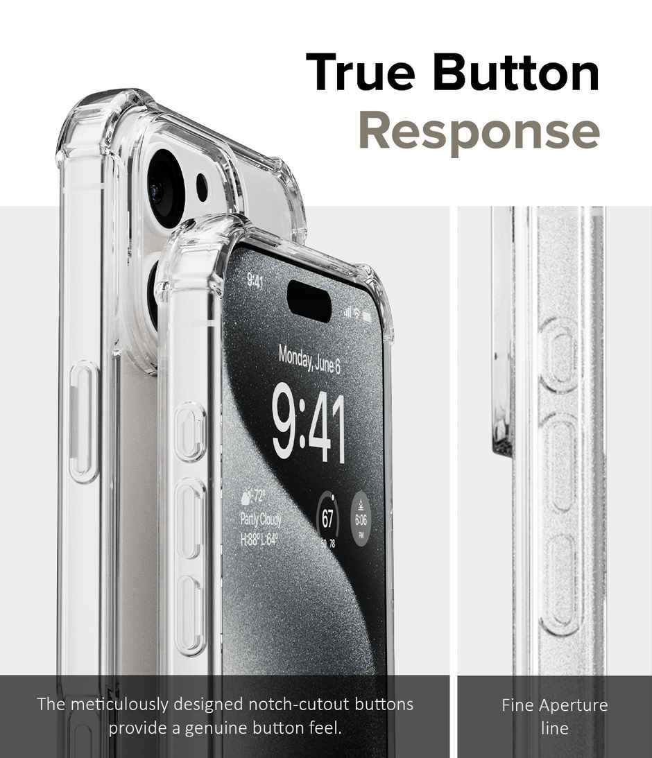 ExpressB for iPhone 16 Pro Case Cover | Anti-Scratch | Hard Transparent Back Cover Case for iPhone 16 Pro - Clear with Black Sides