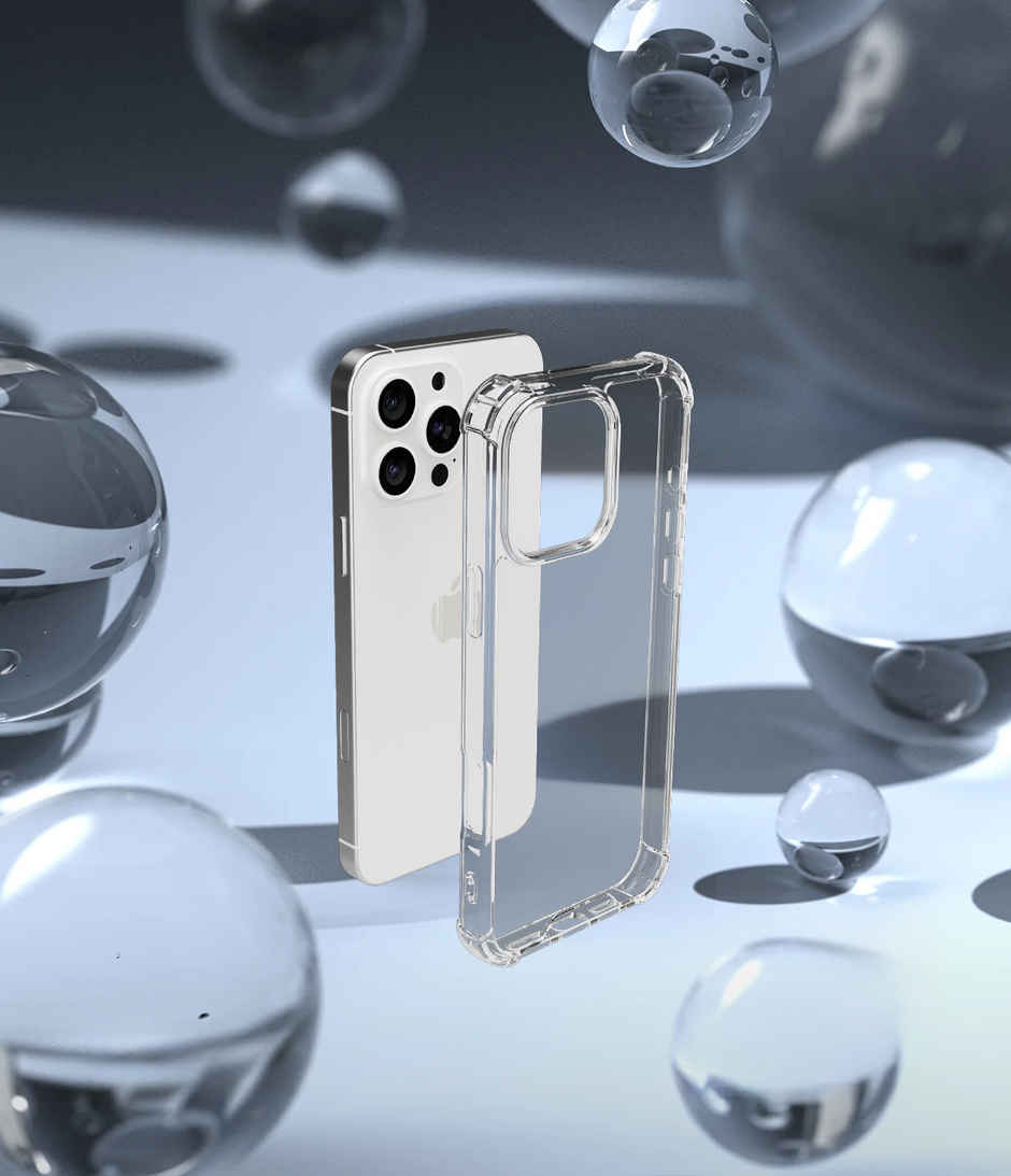 ExpressB for iPhone 16 Pro Case Cover | Anti-Scratch | Hard Transparent Back Cover Case for iPhone 16 Pro - Clear with Black Sides