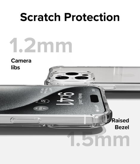 ExpressB For iPhone 16 Pro Max Case Cover Anti-Scratch Shockproof Bumper Pc+Tpu - Clear
