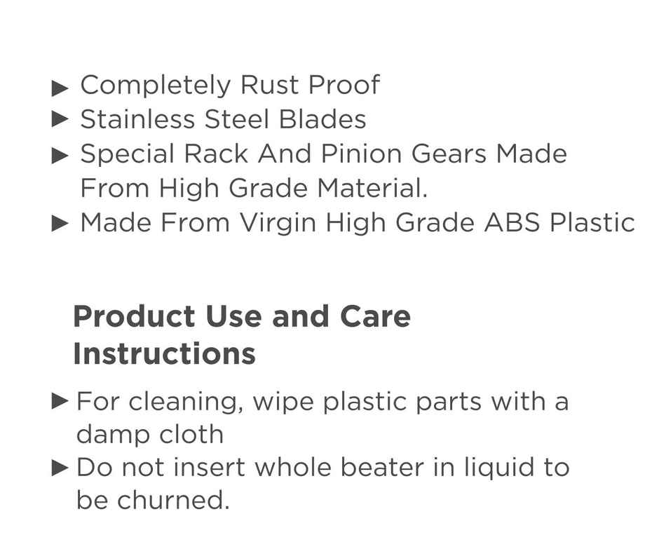 Crystal Plastic Impel Hand Beater / Blender (Colour May Vary)