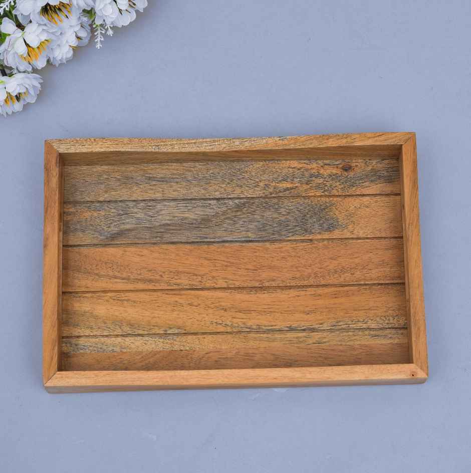 Sanjeev Kapoor by Oggn Wooden Taliya Ziri Tray 12x8 | Live Edge