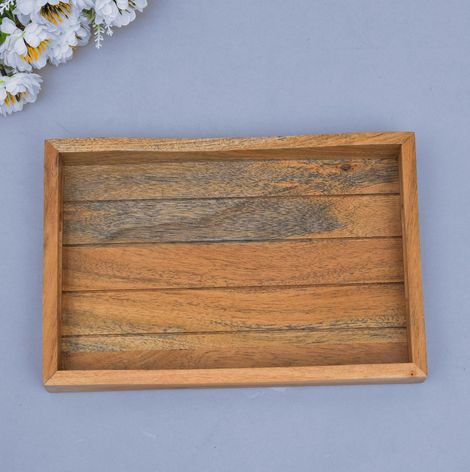 Sanjeev Kapoor by Oggn Wooden Taliya Ziri Tray 12x8 | Live Edge