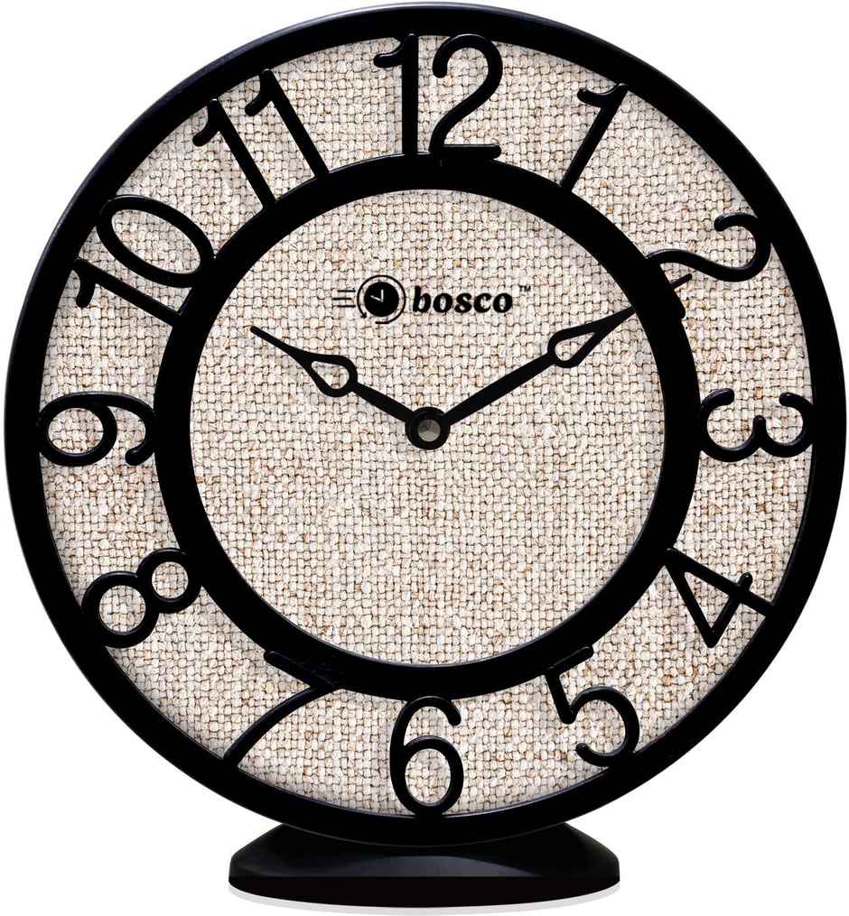 Bosco Modern Silent Black Decorative Frame 20 CM Table Cum Round Wall Clock BWC 1207