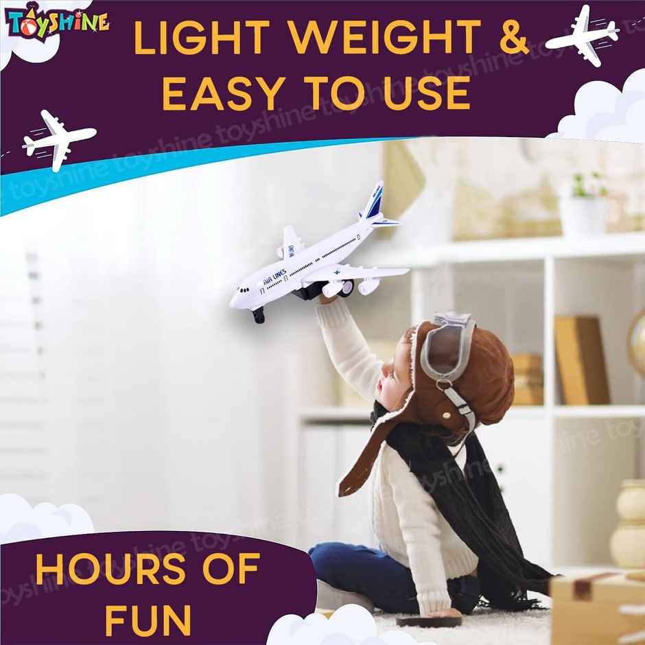 Toyshine Kids Play Vehicles Pull Back Airplane Toys For 3 4 5 6 Year Old Boys Girls-Multicolor