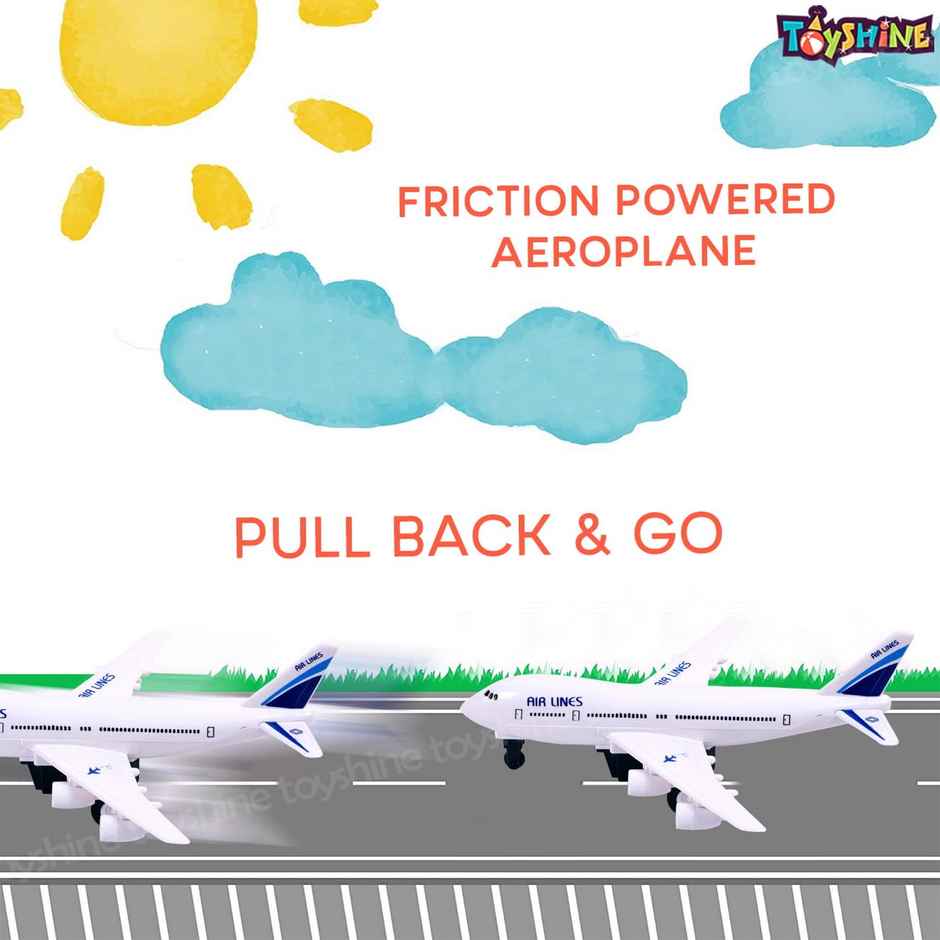 Toyshine Kids Play Vehicles Pull Back Airplane Toys For 3 4 5 6 Year Old Boys Girls-Multicolor