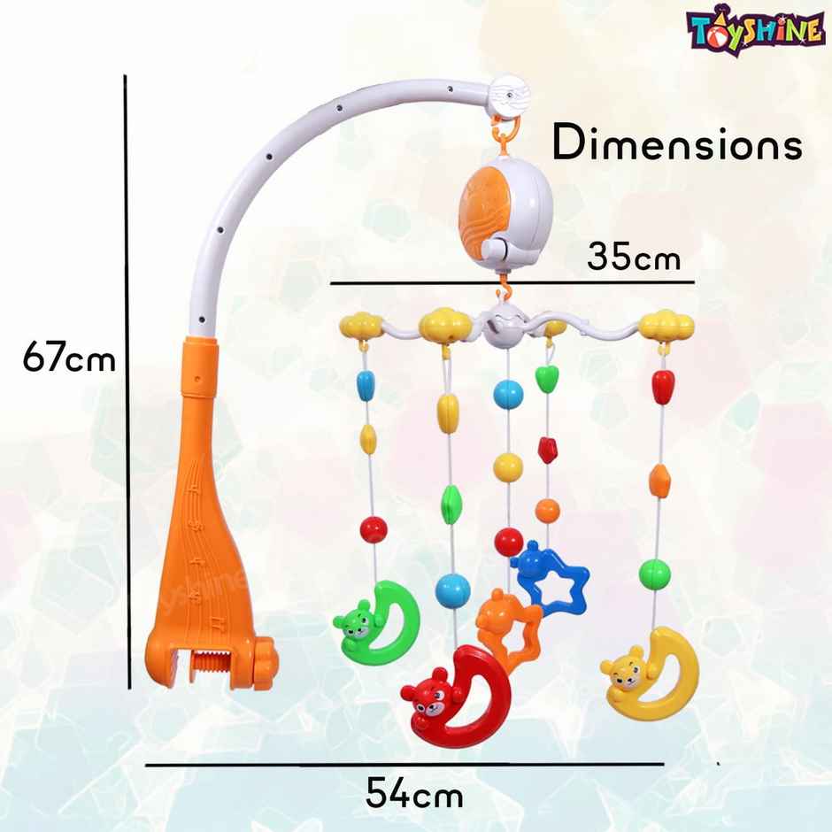 Toyshine Bed Ring Cot Mobile With Music Lights And Rattles Perfect Baby Musical Crib Mobile