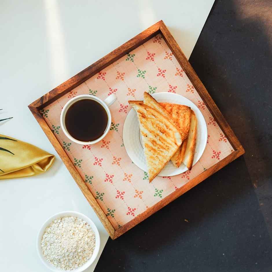 Sanjeev Kapoor by Oggn Turin Square Wooden Tray 10x10