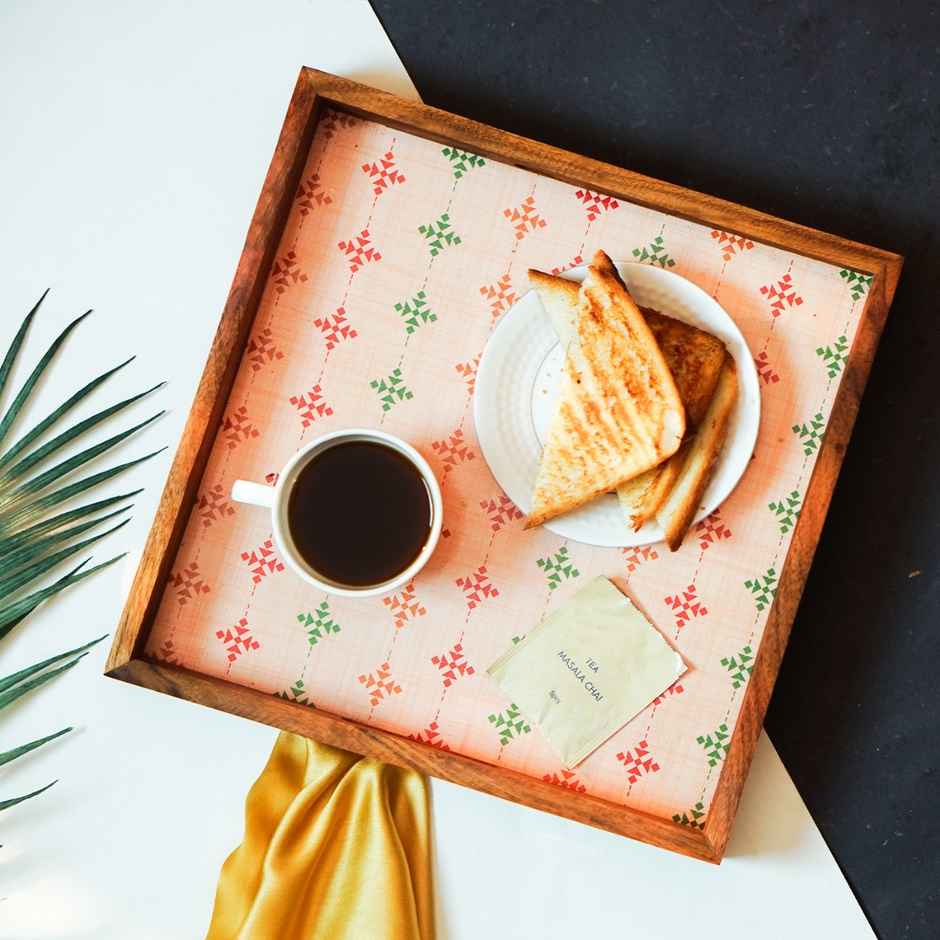 Sanjeev Kapoor by Oggn Turin Square Wooden Tray 12x12