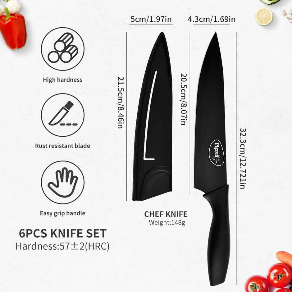 Pigeon Edge Carbon Knife Set 6 Pcs