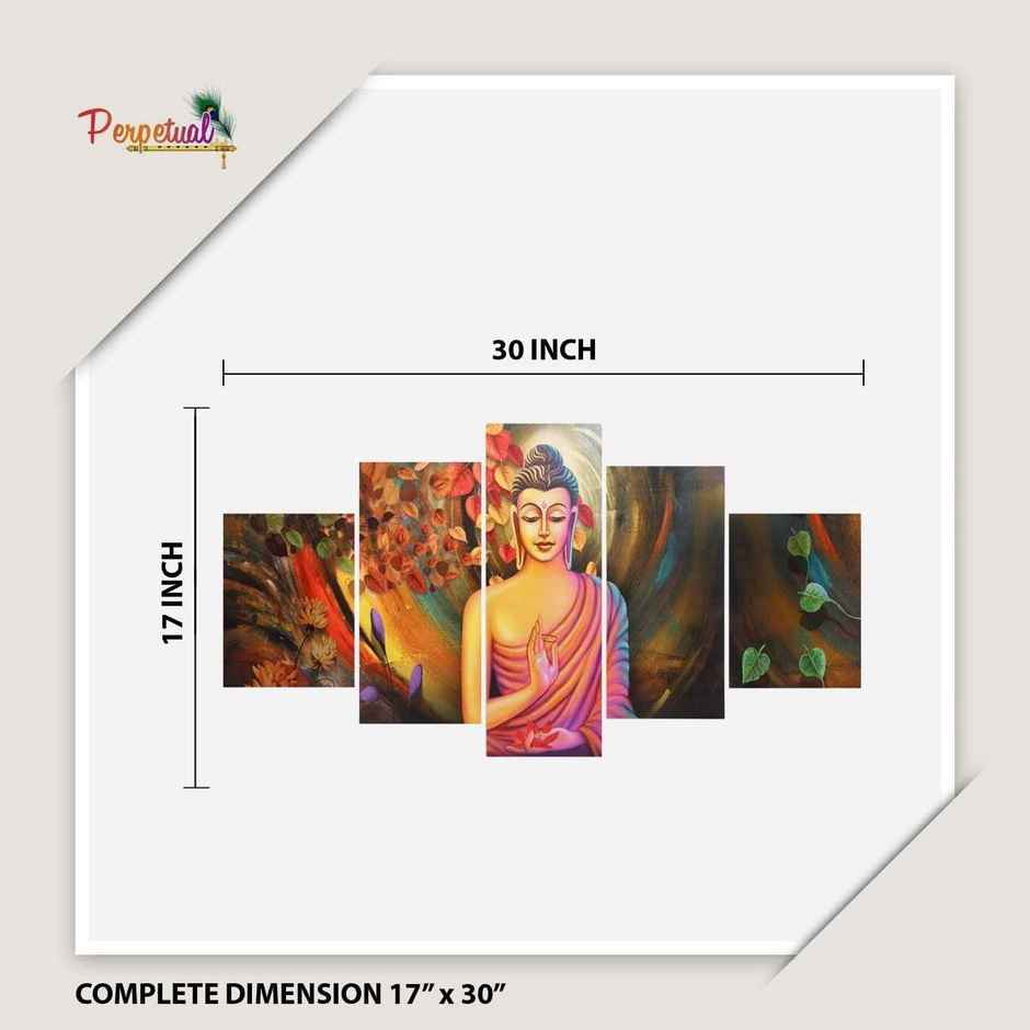 Perpetual Buddha Paintings for Wall Decoration - Set of 5 |75 cm x 43 cm