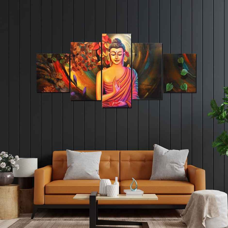 Perpetual Buddha Paintings for Wall Decoration - Set of 5 |75 cm x 43 cm