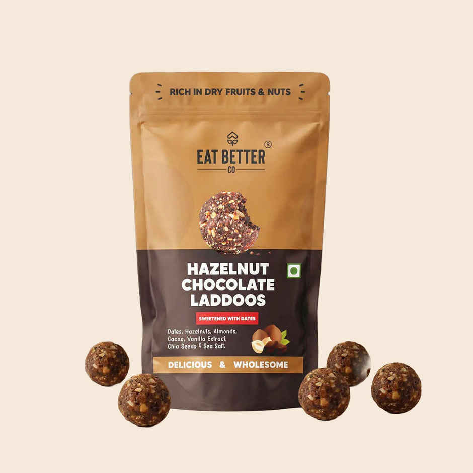 Eat Better Co Hazelnut & Chocolate Ladoos | No Added Sugar | High Protein | Truly Natural