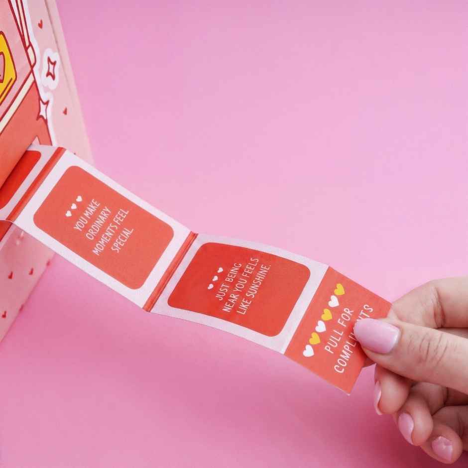 Pull for Compliments Hamper - Interactive Slot Machine Box with 5 Heartfelt Gifts | Oye Happy