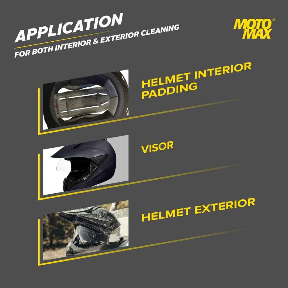 Motomax Helmet & Visor Cleaner Foam, Interior & Exterior Cleaning, Removes Dust, Fingerprints