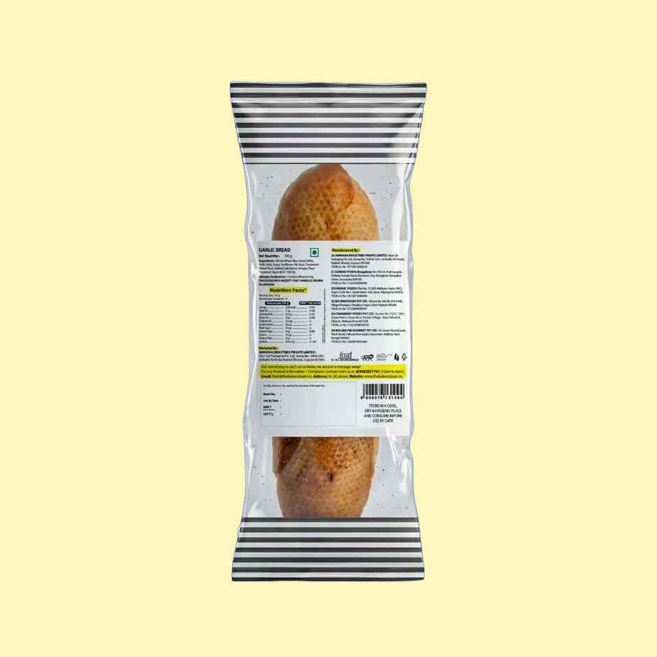 The Baker's Dozen Zero Maida Garlic Bread | Whole Wheat | Atta Loaf | Clean Label | Sandwich Bread