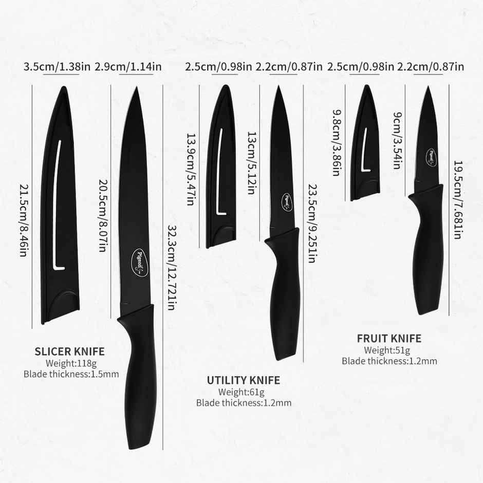 Pigeon Edge Carbon Knife Set 6 Pcs