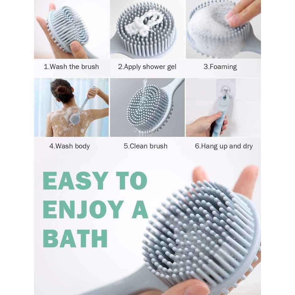 Bronson Professional Bath Brush Back Cleansing with Long handle (Color May Vary)