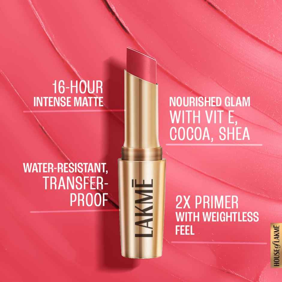 Lakme 9To5 Powerplay Priming Matte Lipstick - Blush Pink