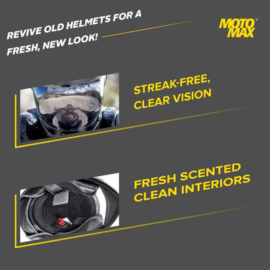 Motomax Helmet & Visor Cleaner Foam, Interior & Exterior Cleaning, Removes Dust, Fingerprints
