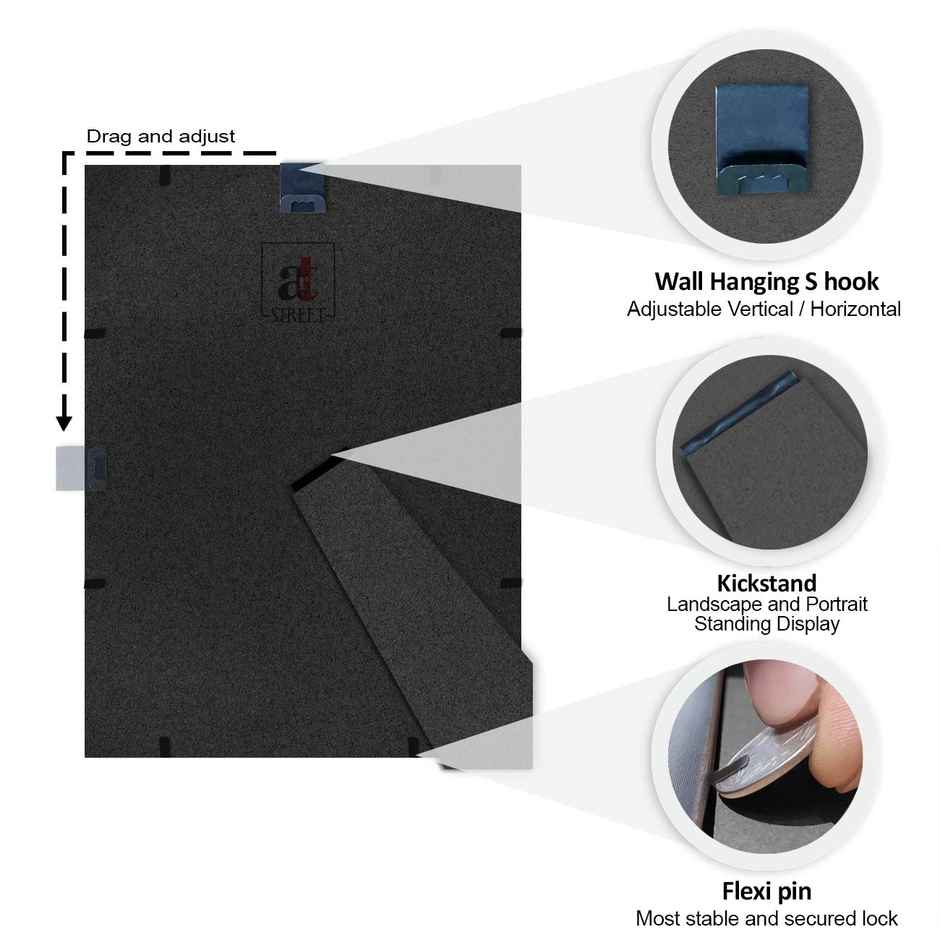 Art Street Wood Synthetic Table/Wall Photo Frame For Home Decor | Rectangular 5 x 7 Inch | Black