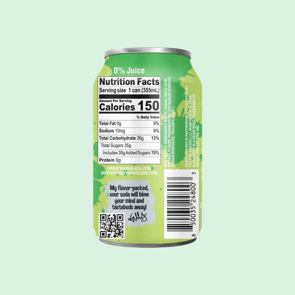 Warheads Sour Green Apple Soda