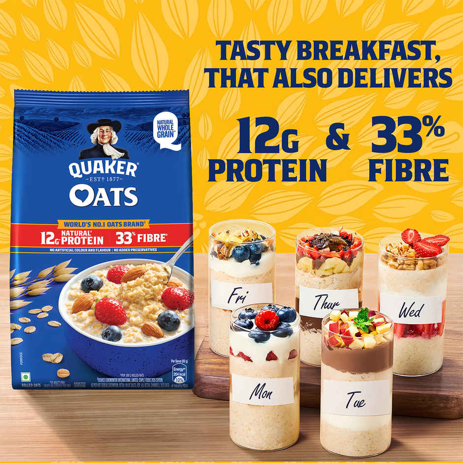 Quaker Rolled Instant Oats | High Protein Breakfast Cereal