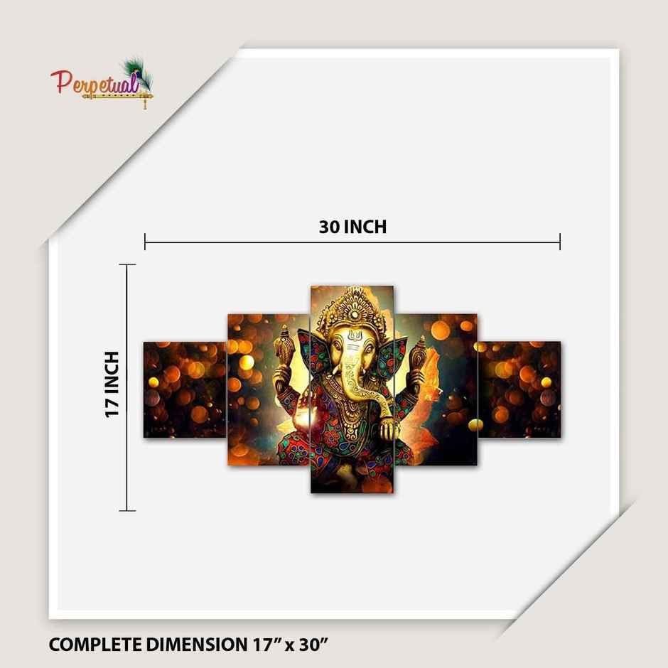 Ganesh Wall Hanging | 3D Painting | Home Decor | 75 x 43 Cm